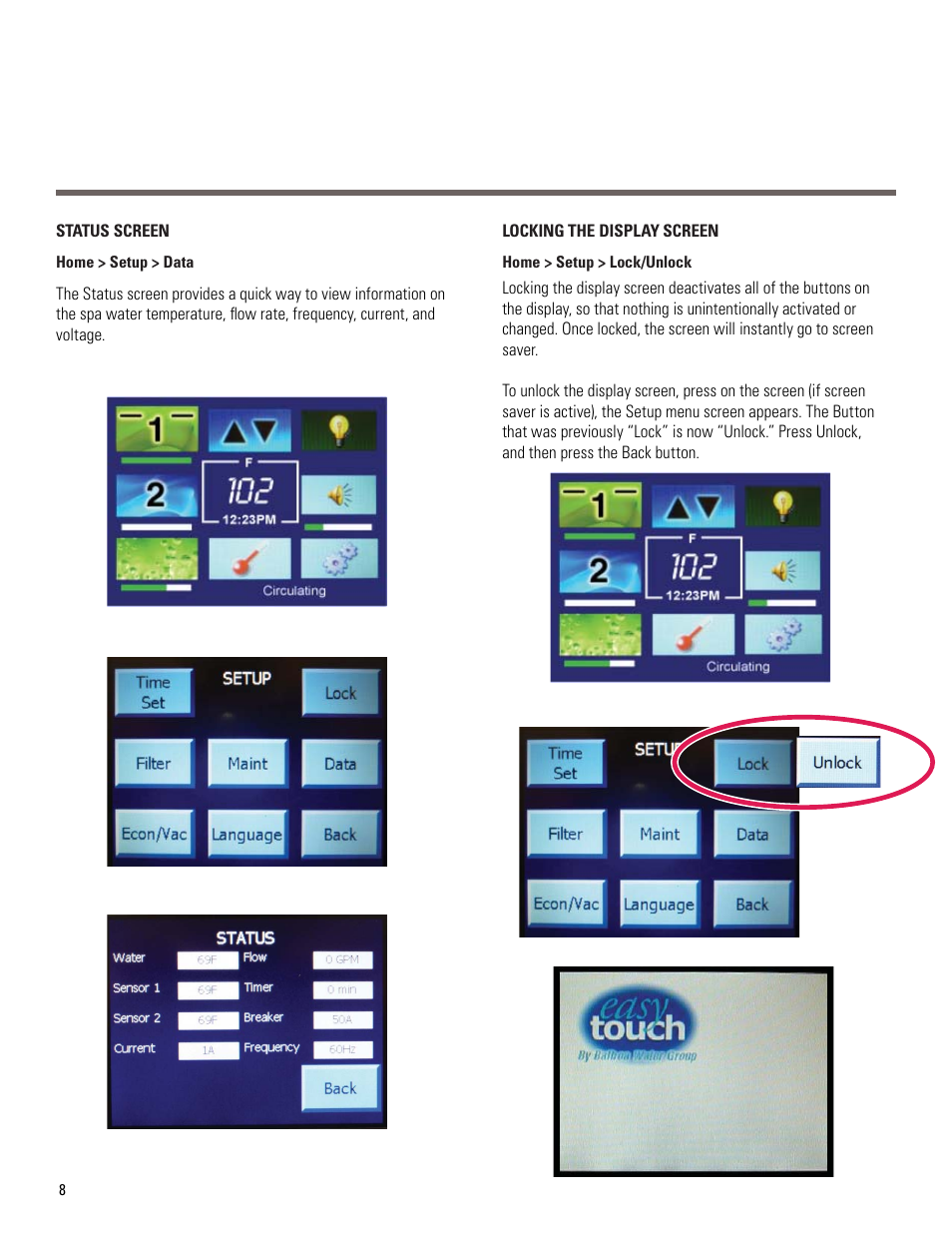 Balboa Water Group LM8 User Manual | Page 8 / 14