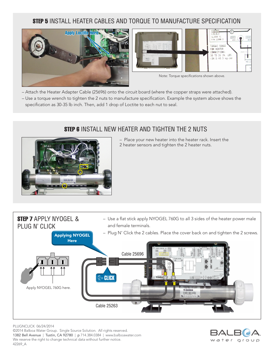 Step 7 apply nyogel & plug n’ click click | Balboa Water Group Plug N' Click Heater On An Older Spa System User Manual | Page 2 / 2