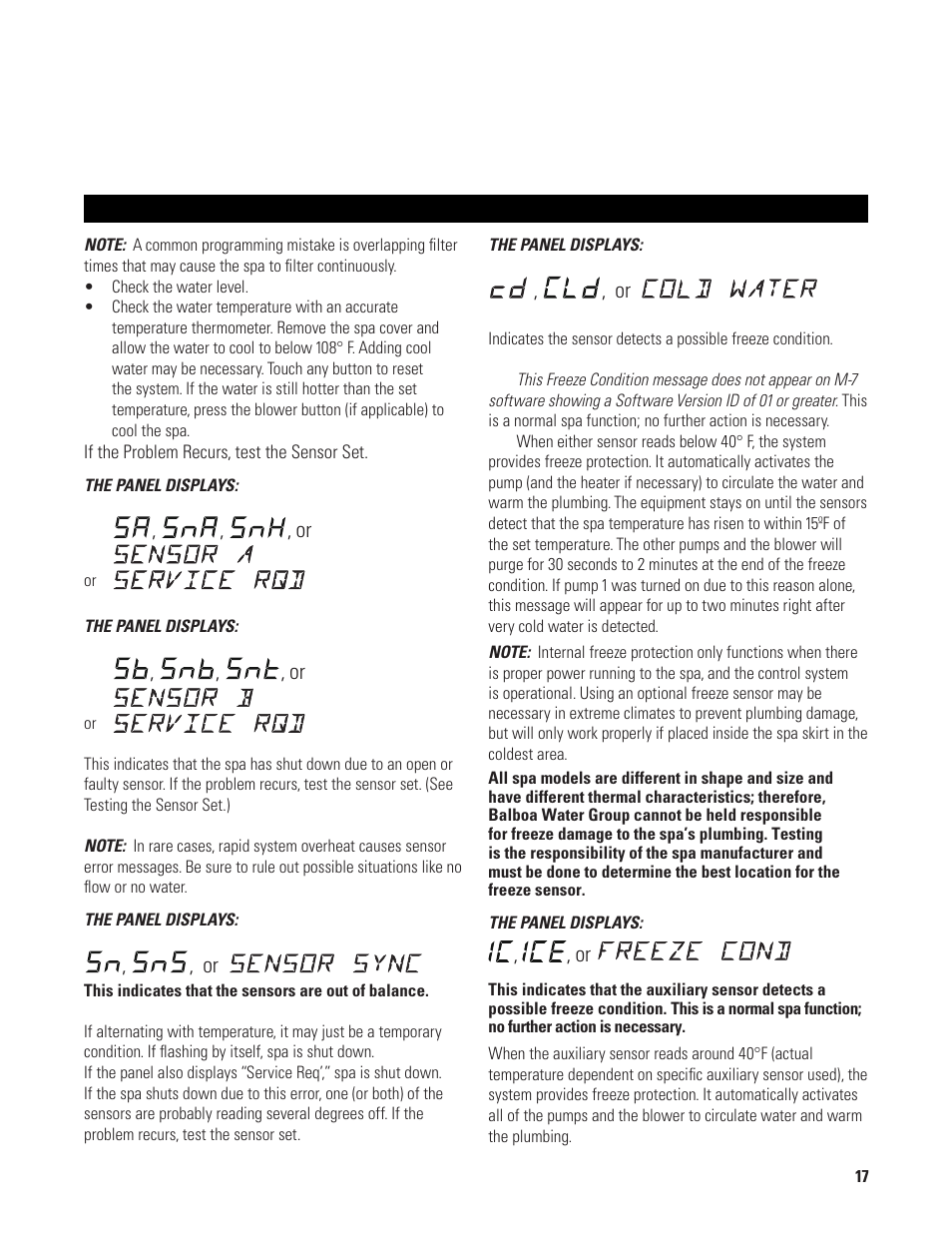 Balboa Water Group EL/VS 120V-240V User Manual | Page 17 / 48