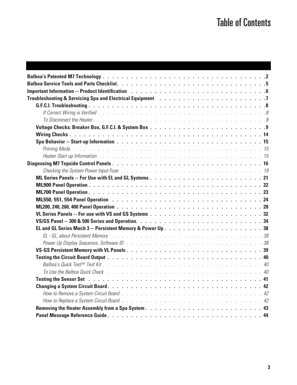 Balboa Water Group EL/VS 120V-240V User Manual | Page 3 / 48