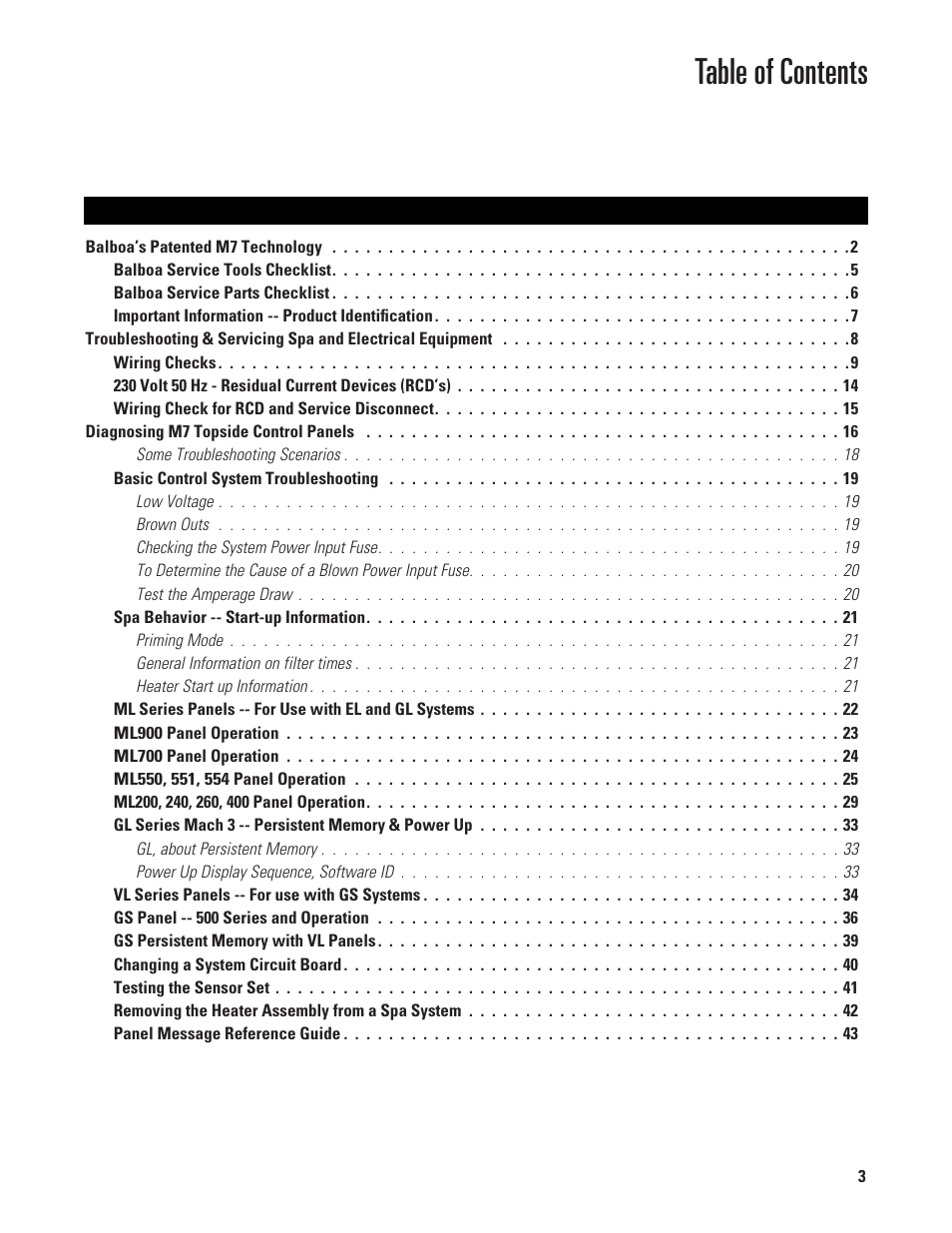 Balboa Water Group GL/GS 230V User Manual | Page 3 / 48