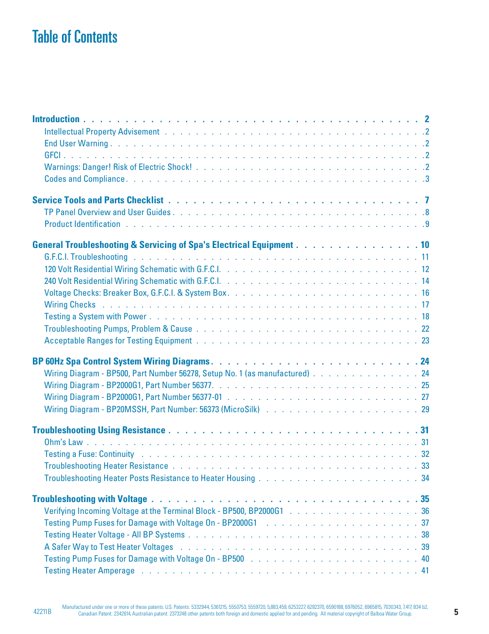 Balboa Water Group BP 60Hz User Manual | Page 5 / 86