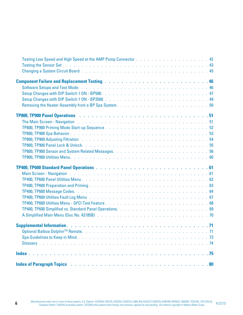 Balboa Water Group BP 60Hz User Manual | Page 6 / 86