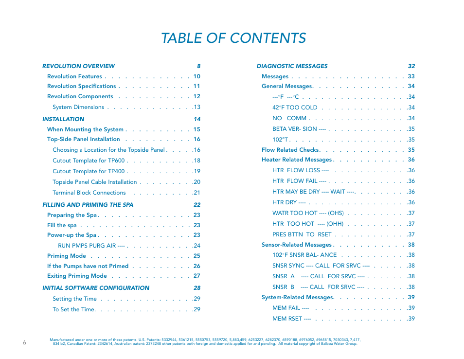 Balboa Water Group Revolution User Manual | Page 6 / 100