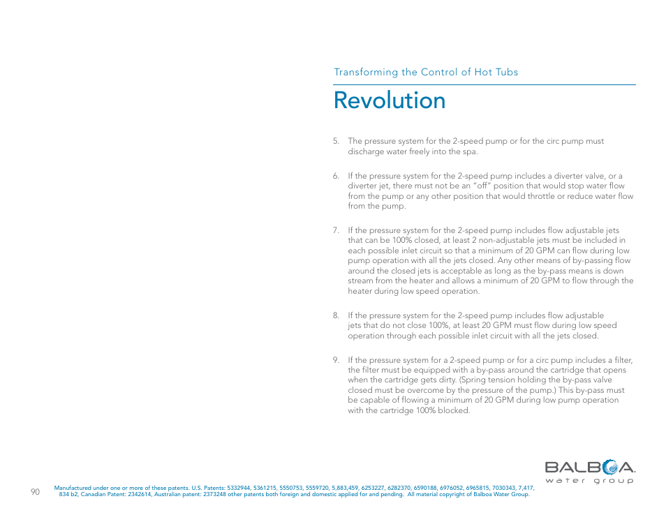 Revolution | Balboa Water Group Revolution User Manual | Page 90 / 100