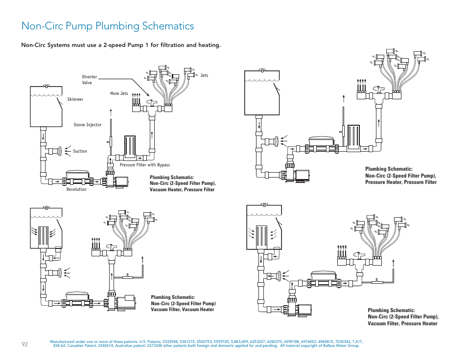 Non-circ pump plumbing schematics | Balboa Water Group Revolution User Manual | Page 92 / 100