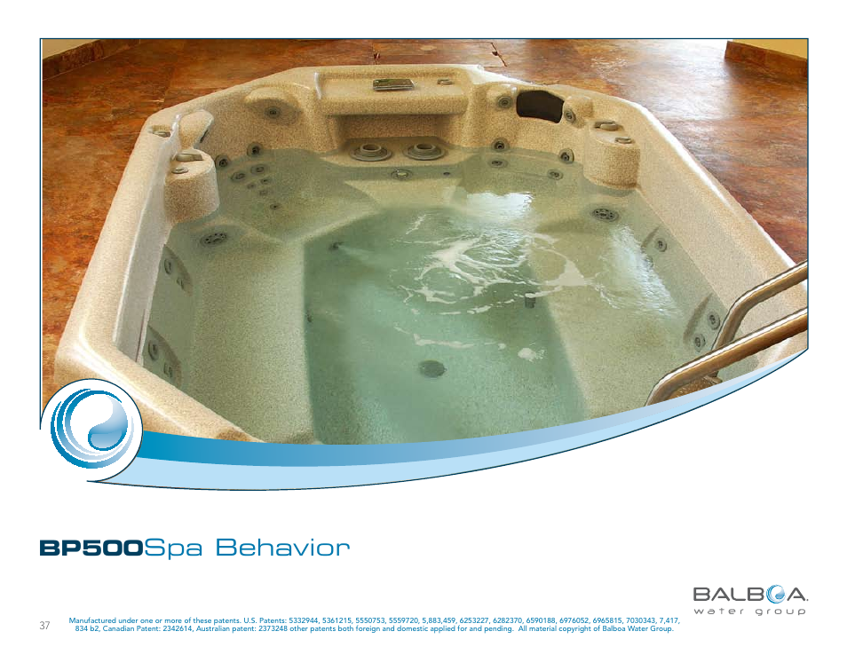 Bp500, Spa behavior | Balboa Water Group BP500 System User Manual | Page 37 / 74