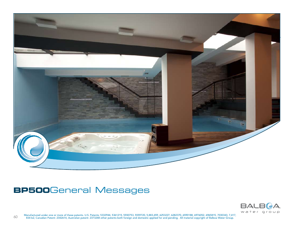 Bp500, General messages | Balboa Water Group BP500 System User Manual | Page 60 / 74