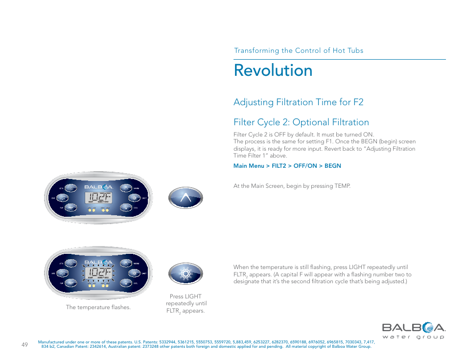 Revolution, Transforming the control of hot tubs, Appears | Balboa Water Group Revolution User Manual | Page 49 / 74