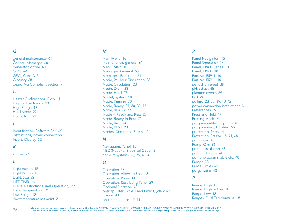 Balboa Water Group Revolution User Manual | Page 72 / 74