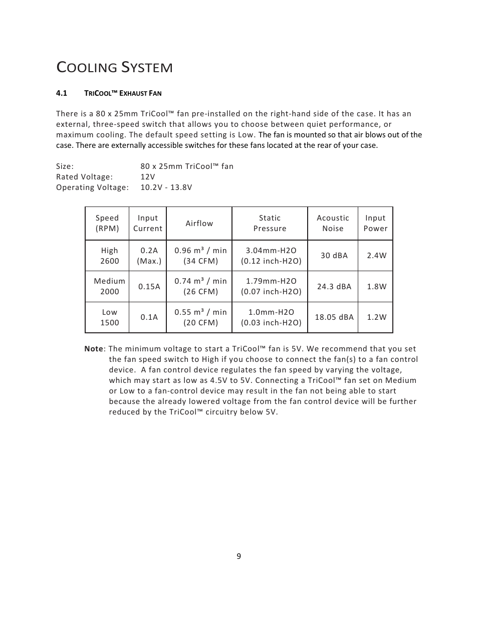 Ooling, Ystem | Antec ISK 300-65 User Manual | Page 10 / 11
