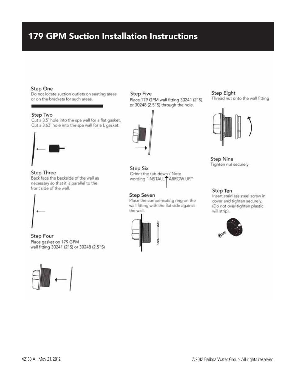 179 gpm suction installation instructions | Balboa Water Group VGB 2008 179 GPM Suction Flow User Manual | Page 2 / 2