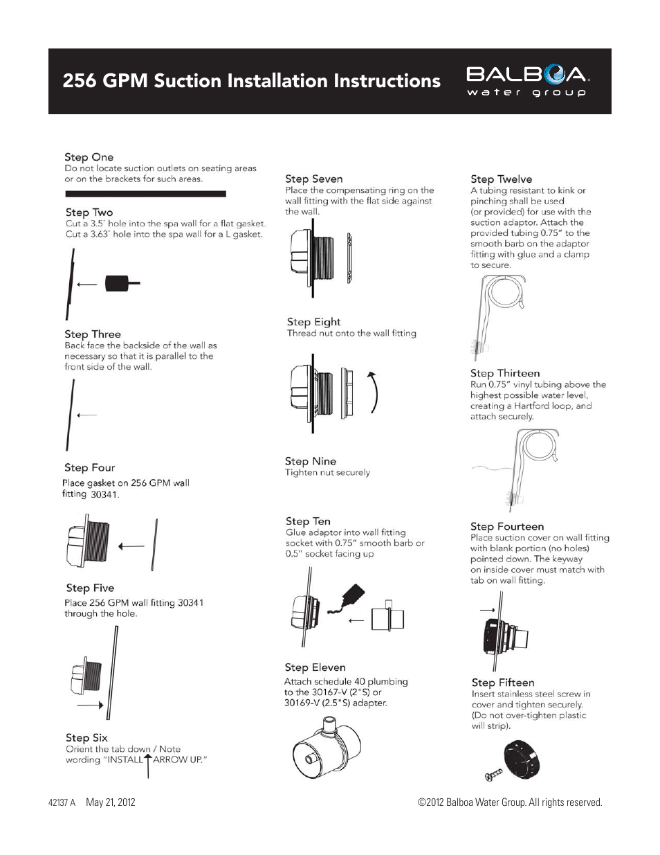 256 gpm suction installation instructions | Balboa Water Group VGB 2008 256 GPM Suction Flow User Manual | Page 2 / 2