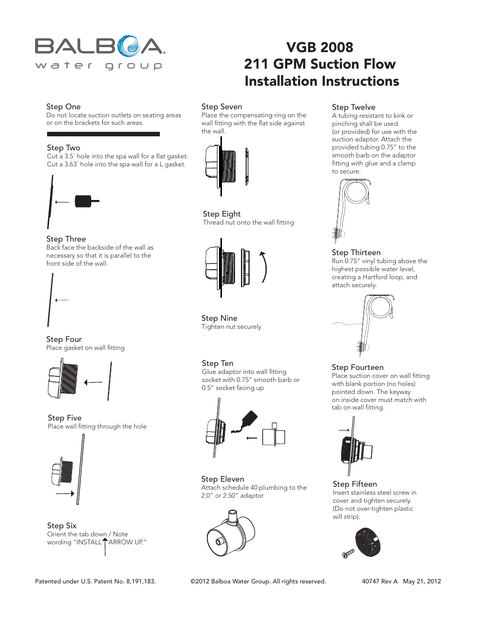 Balboa Water Group VGB 2008 211 GPM Suction Flow User Manual | Page 2 / 2