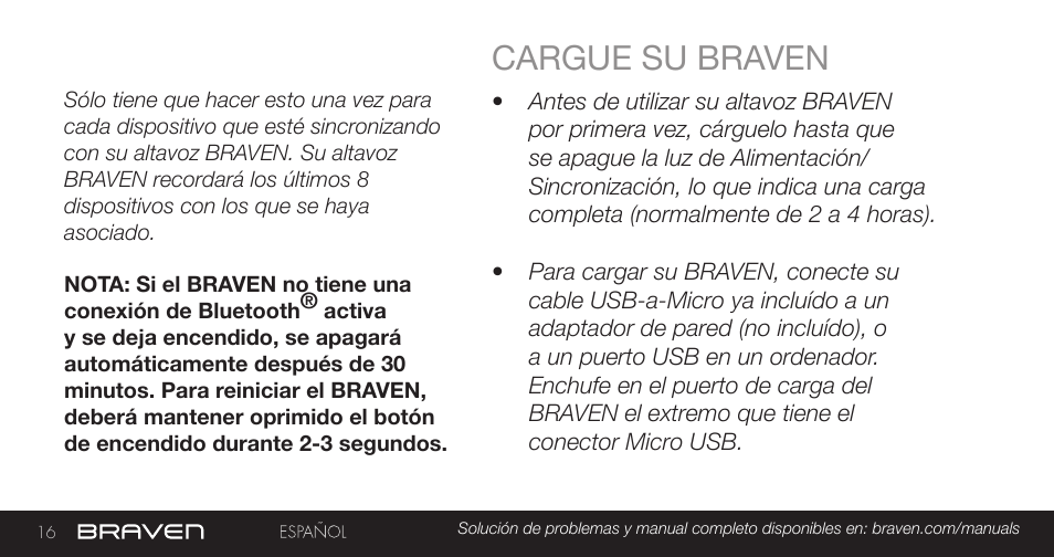 Cargue su braven | BRAVEN MIRA BY BRAVEN User Manual | Page 16 / 56