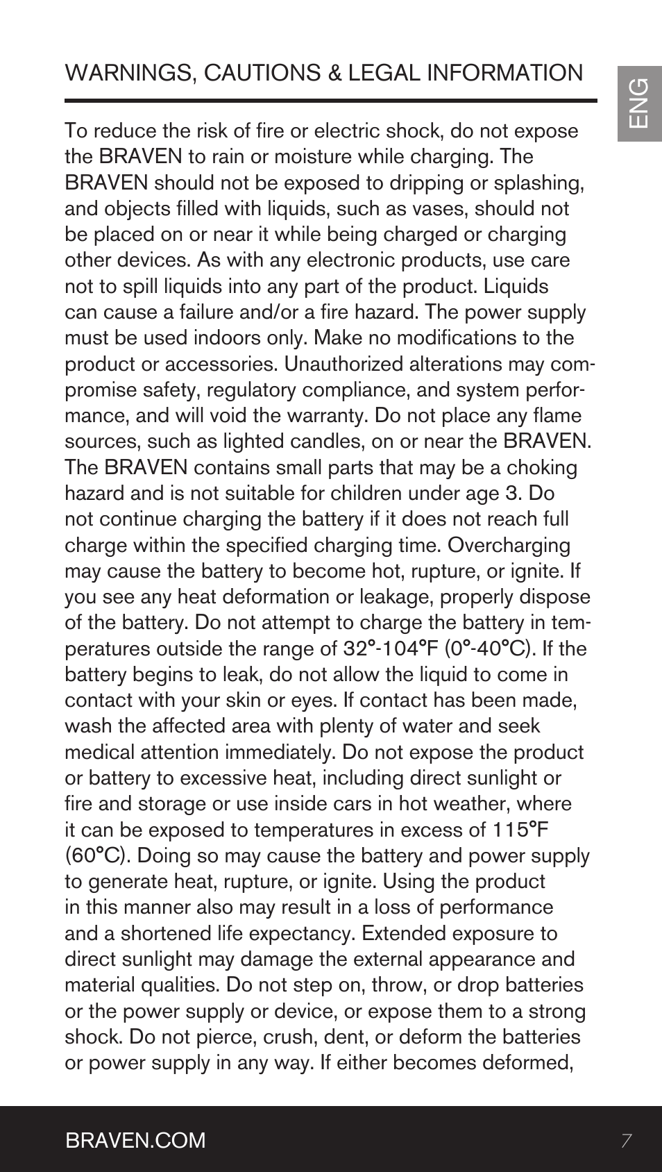 BRAVEN BRV-BANK User Manual | Page 7 / 76