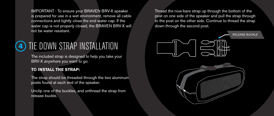 Tie down strap installation | BRAVEN BRV-X User Manual | Page 8 / 64
