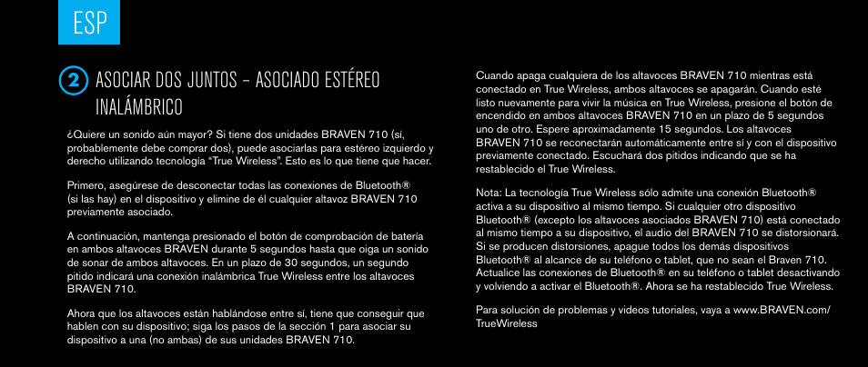 Asociar dos juntos – asociado estéreo inalámbrico | BRAVEN 710 User Manual | Page 19 / 48