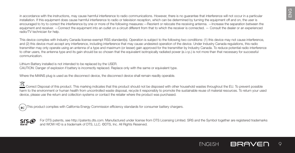 BRAVEN 855S User Manual | Page 9 / 68