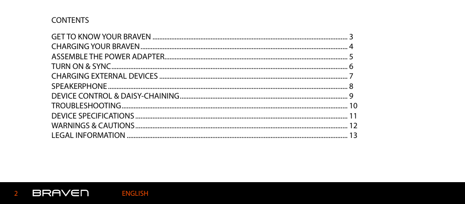 BRAVEN 600 User Manual | Page 2 / 98