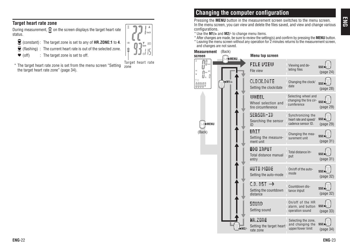 Changing the computer configuration | CatEye CC-TR300TW [V3] User Manual | Page 12 / 23