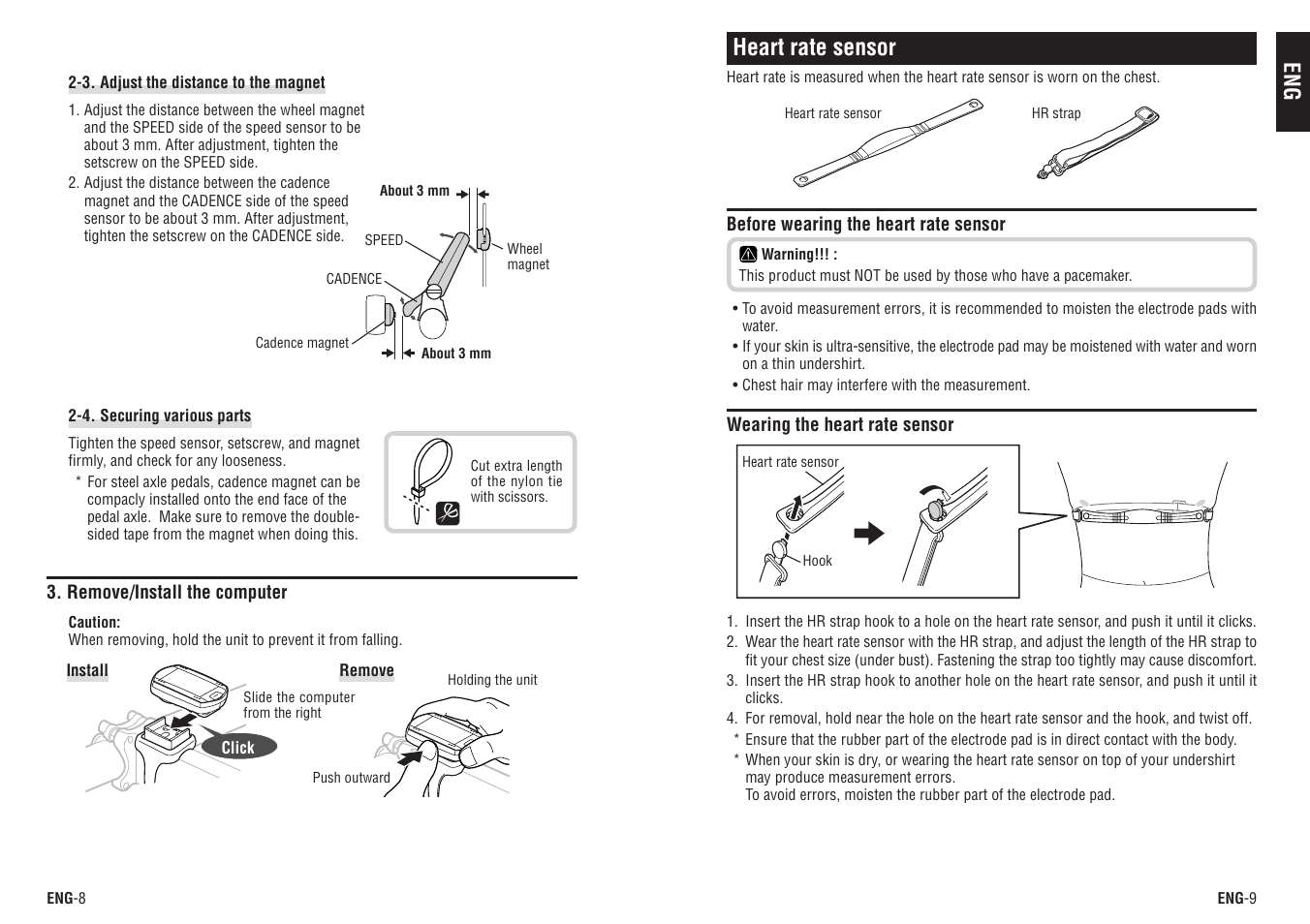 Heart rate sensor | CatEye CC-TR300TW [V3] User Manual | Page 5 / 23