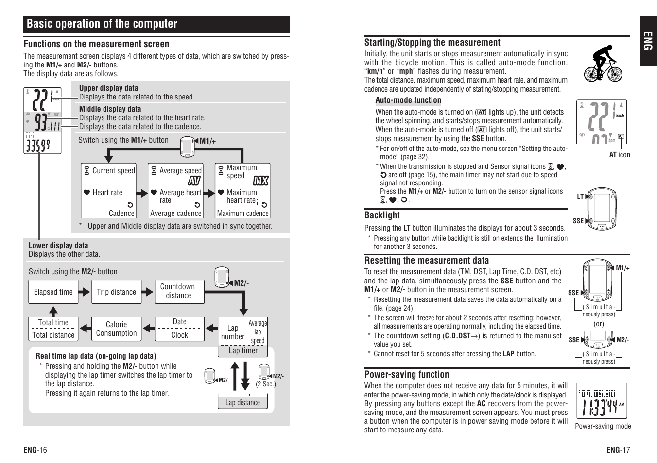 Basic operation of the computer | CatEye CC-TR300TW [V3] User Manual | Page 9 / 23