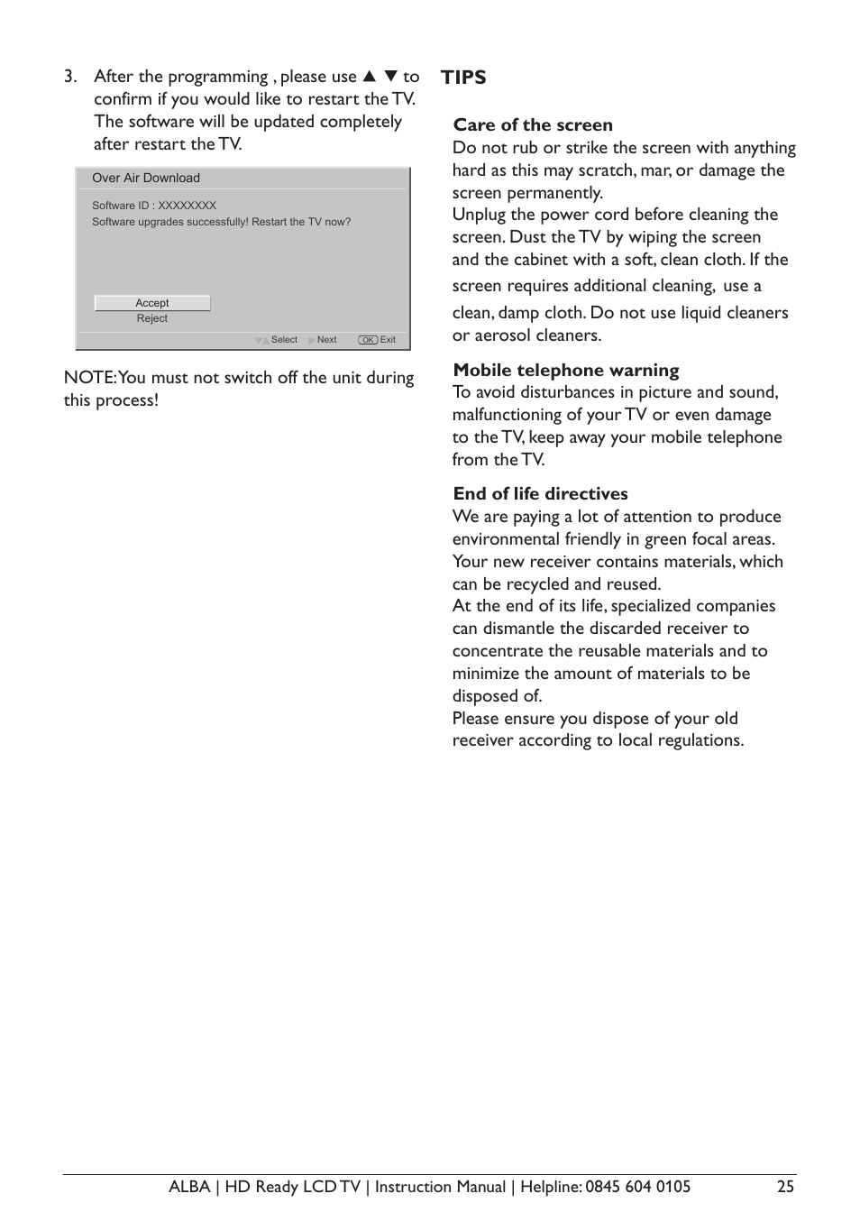 Tips | Alba L26M1 User Manual | Page 27 / 40