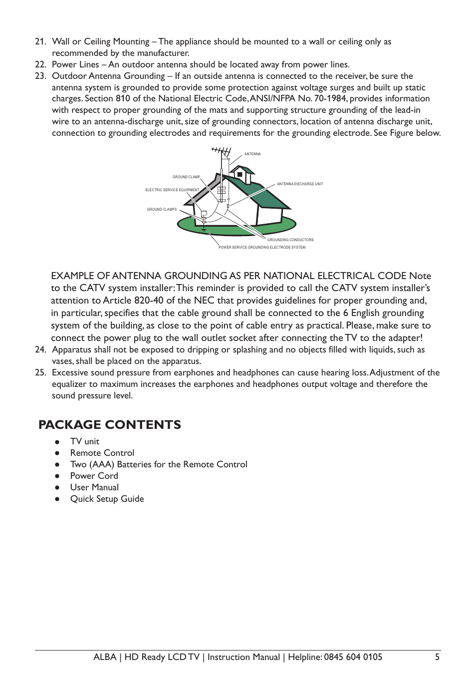 Package contents | Alba L26M1 User Manual | Page 7 / 40