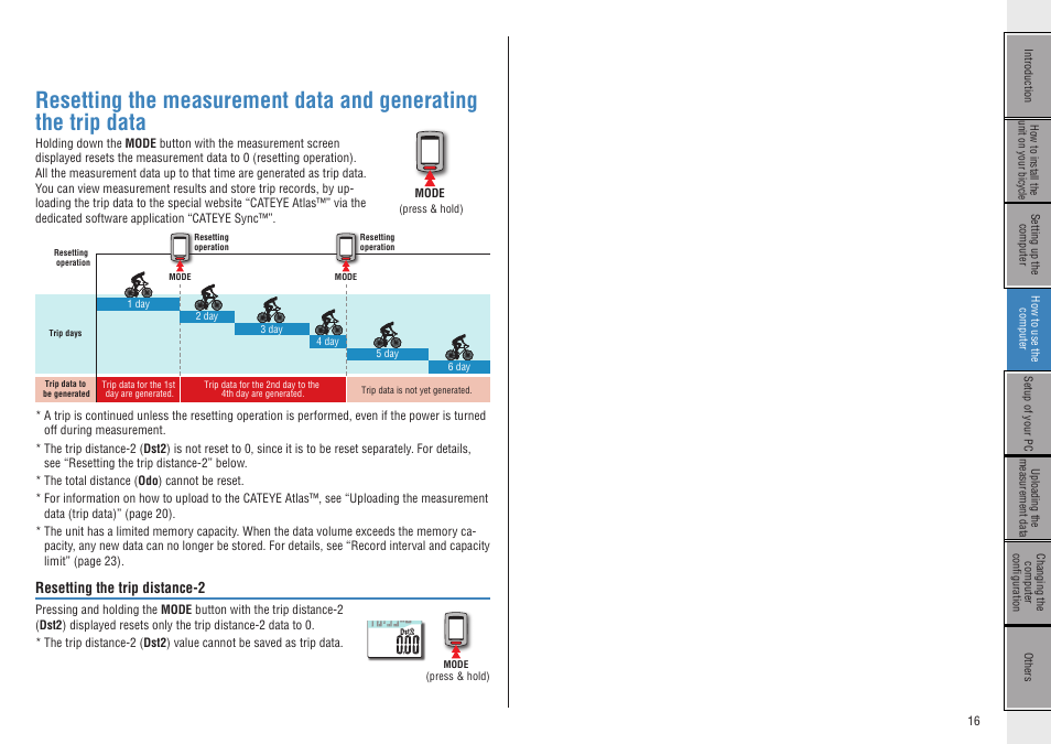 Resetting the trip distance-2 | CatEye CC-GL50 [Stealth 50] User Manual | Page 16 / 41