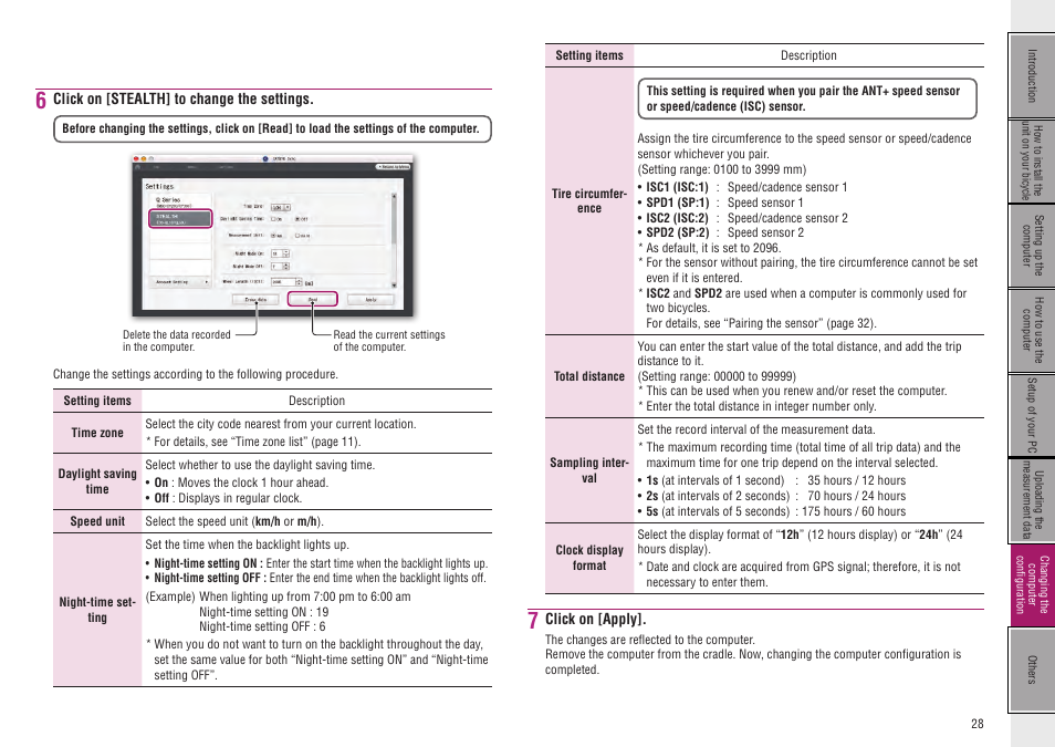 CatEye CC-GL50 [Stealth 50] User Manual | Page 28 / 41