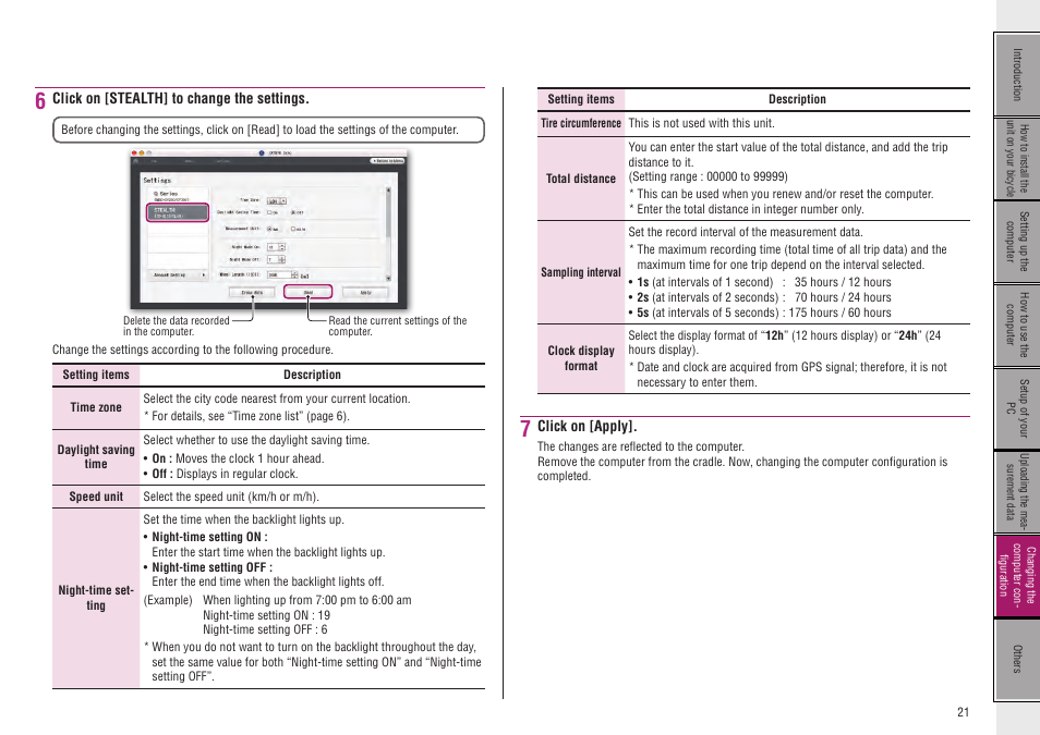 CatEye CC-GL10 [Stealth 10] User Manual | Page 21 / 28