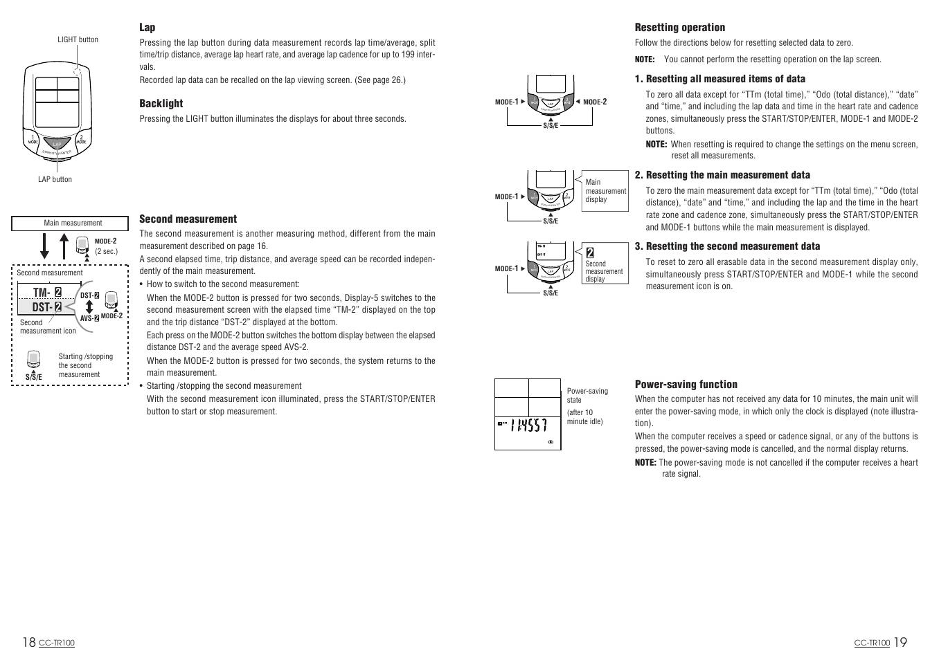 Tm- dst | CatEye CC-TR100 User Manual | Page 11 / 28