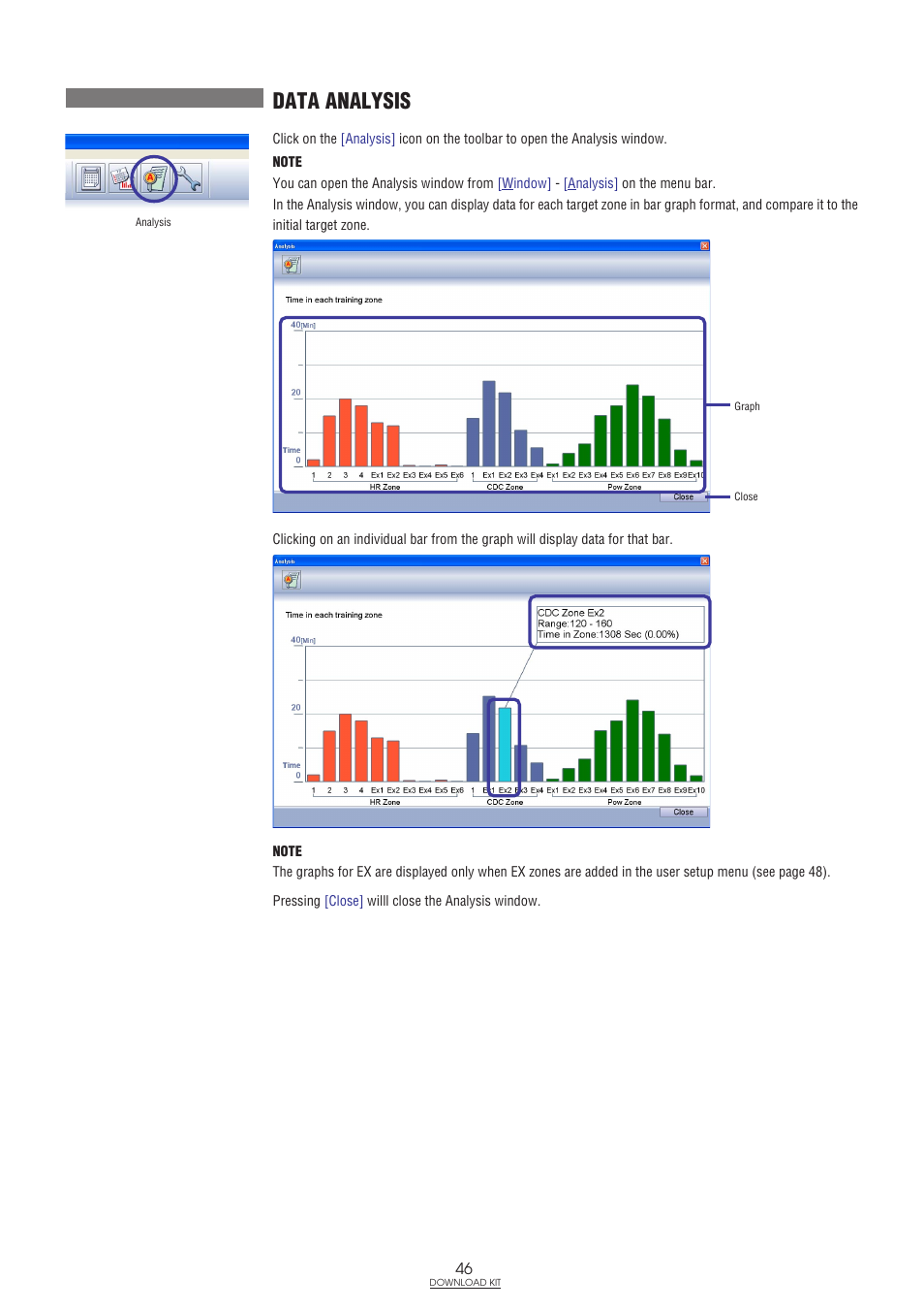 Data analysis | CatEye IF-TR100 Download Kit User Manual | Page 46 / 55