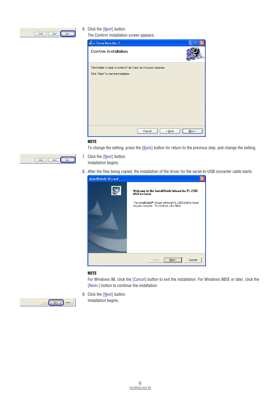 CatEye IF-TR100 Download Kit User Manual | Page 9 / 55