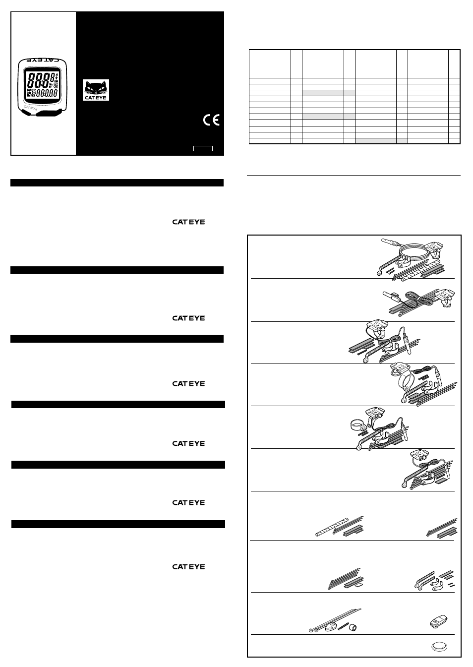 CatEye CC-MT300 [Mity 3] User Manual | 4 pages