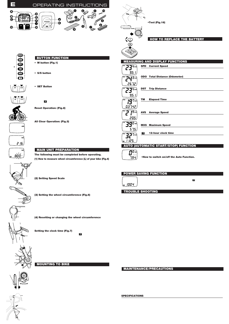 Operating instructions | CatEye CC-MT200 [Mity 2] User Manual | Page 2 / 2
