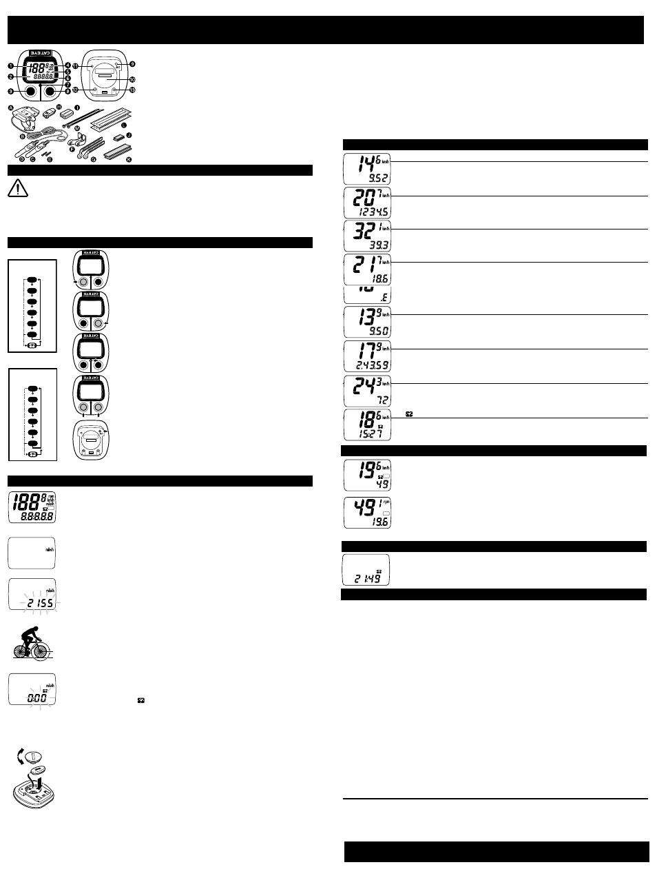 Operating instructions, Cc-cd100 | CatEye CC-CD100N [Astrale] User Manual | Page 2 / 3