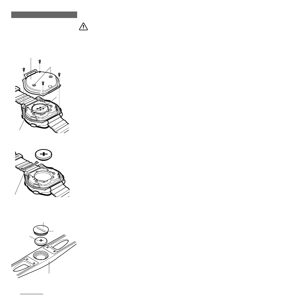 Replacing battery, Main unit, Wireless heart rate sensor | CatEye MSC 3Dx User Manual | Page 28 / 35