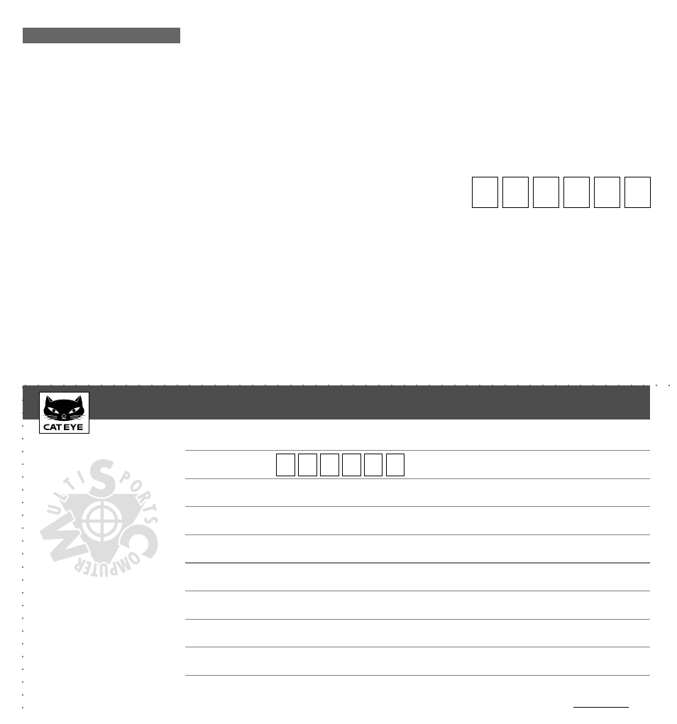 Registration, Registration card, Msc-3dx | Model, Serial no | CatEye MSC 3Dx User Manual | Page 31 / 35