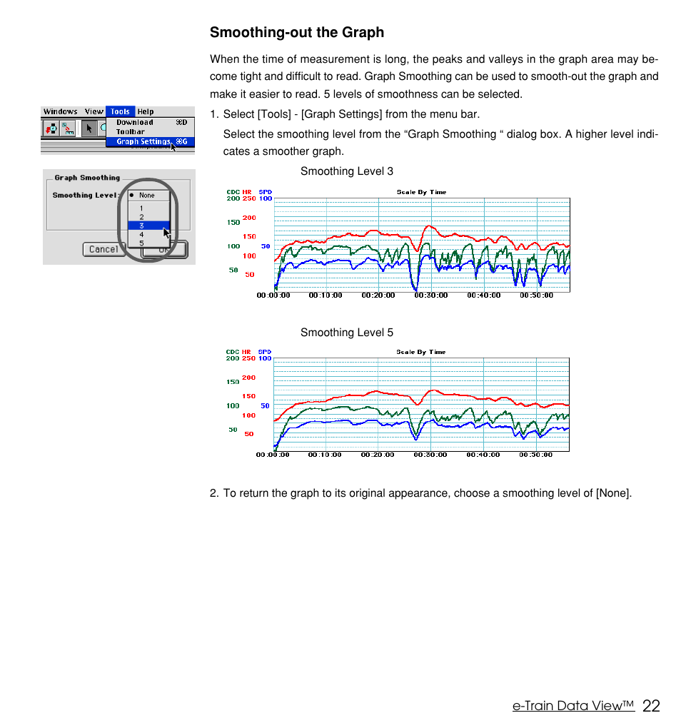 Smoothing-out the graph | CatEye MSC Series Download Kit User Manual | Page 22 / 36