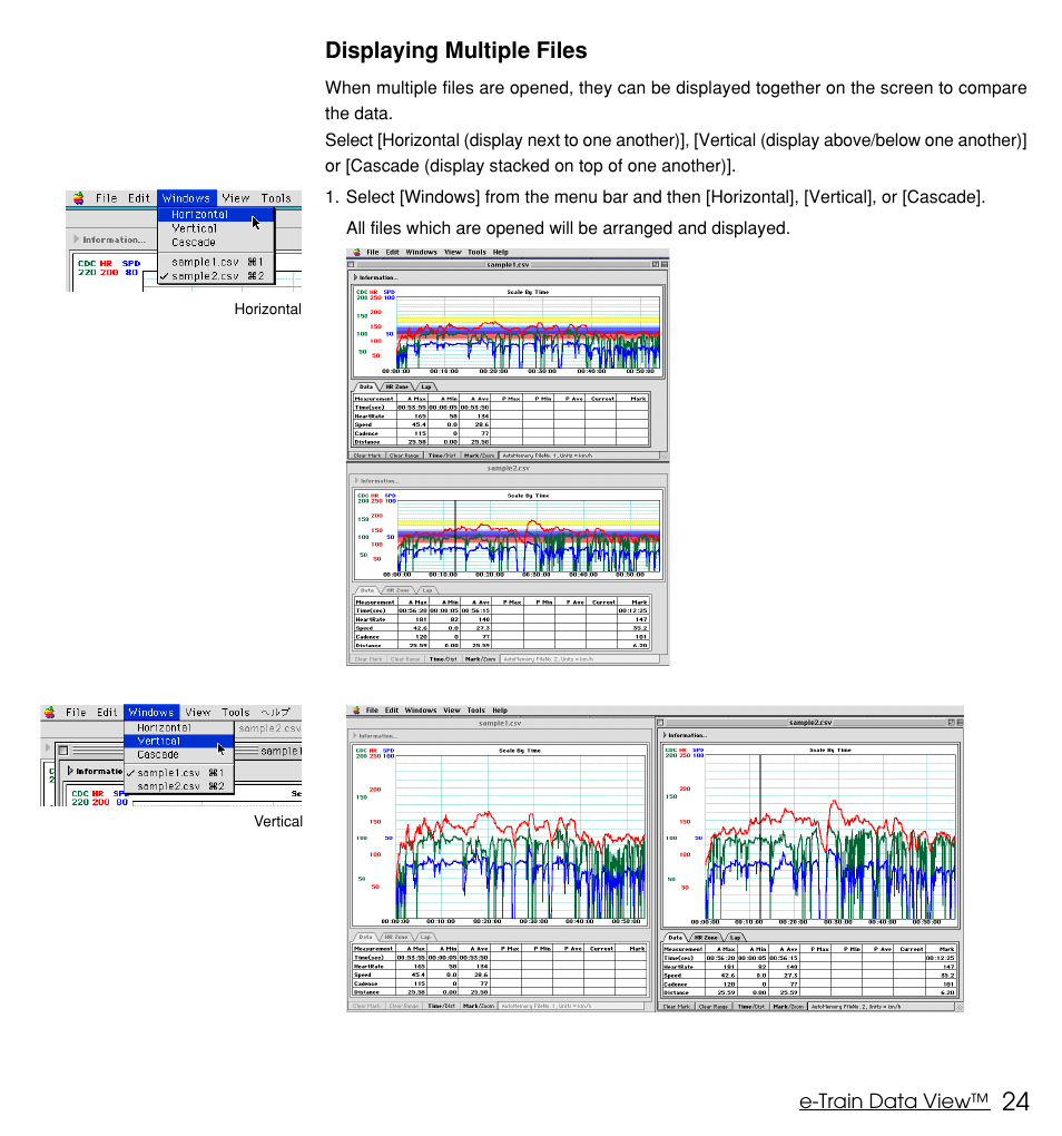 Displaying multiple files | CatEye MSC Series Download Kit User Manual | Page 24 / 36