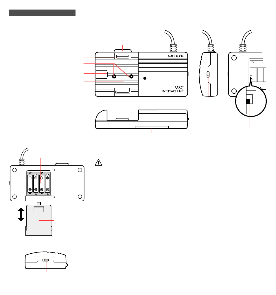 Preparing interface unit, Names battery installation, E-train data | CatEye MSC Series Download Kit User Manual | Page 8 / 23