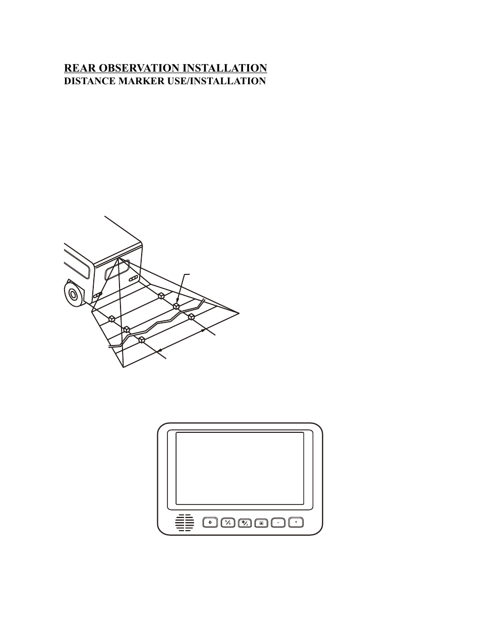 Rear observation installation, Distance marker use/installation | ASA Electronics AOM703 User Manual | Page 9 / 13
