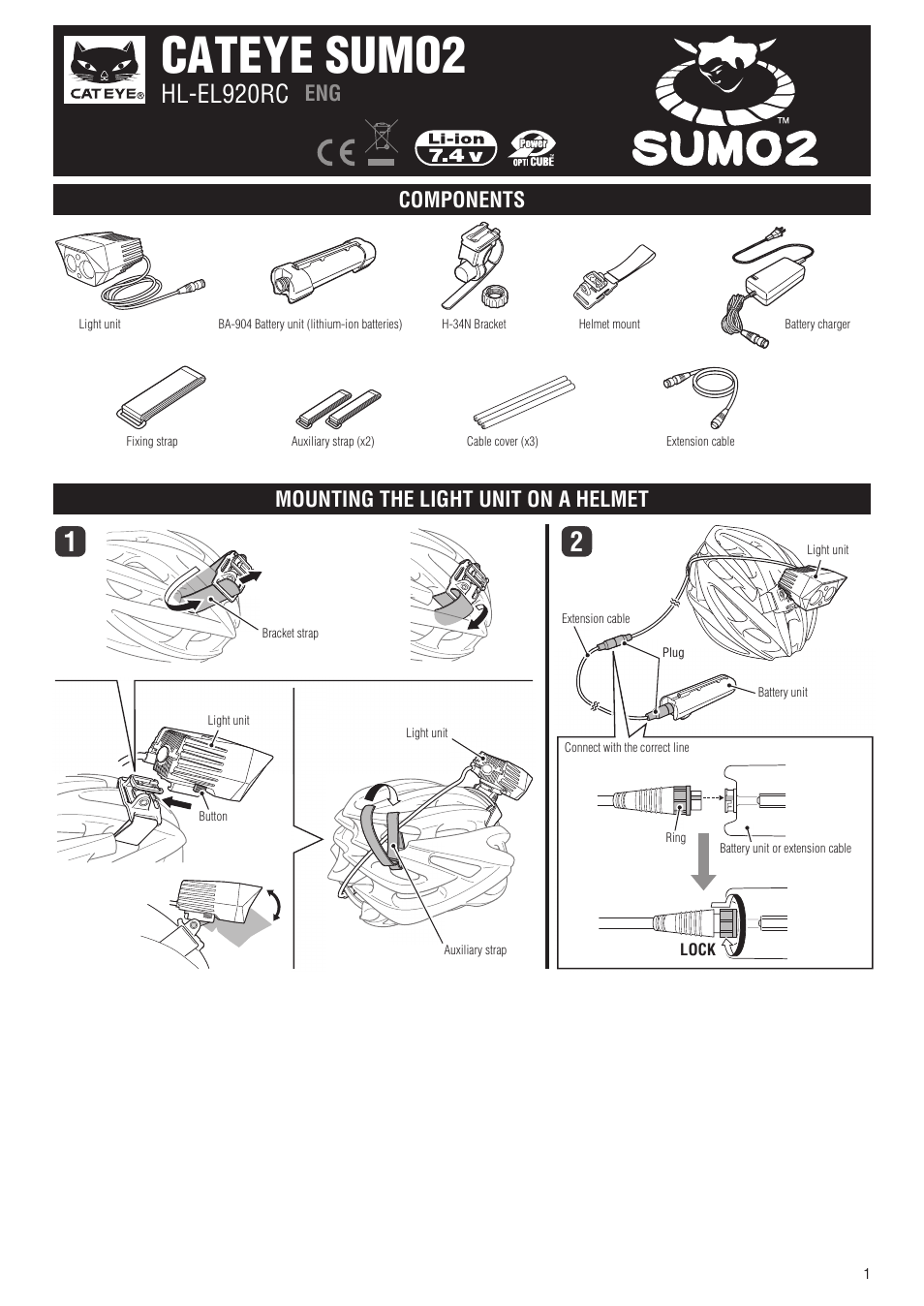 CatEye Hl-EL920RC [Sumo 2] User Manual | 5 pages