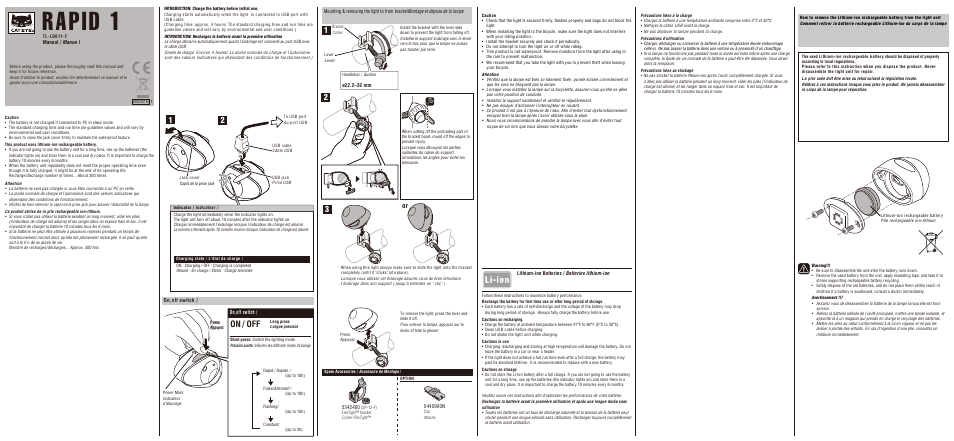 CatEye TL-LD611-F [Rapid 1] User Manual | 1 page