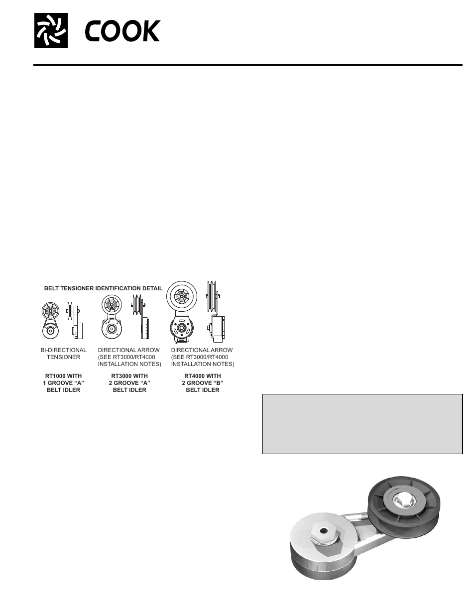 COOK Automatic Belt Tensioner Supplement II User Manual | 2 pages