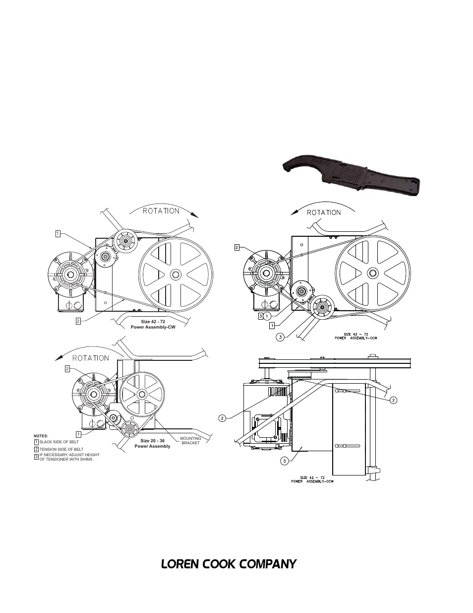 Loren cook company | COOK Automatic Belt Tensioner Supplement II User Manual | Page 2 / 2