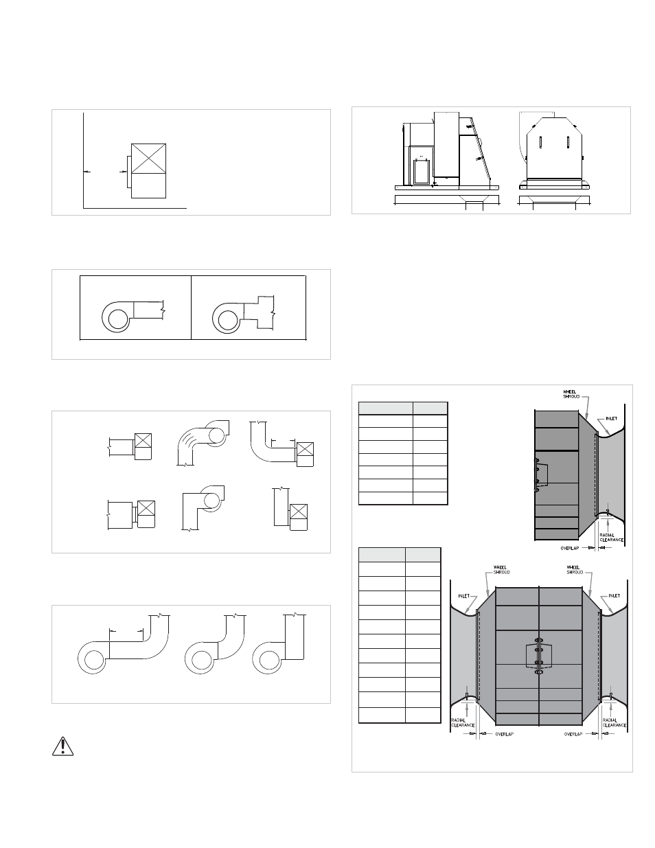 Duct, Cp with optional curb cap & inlet box, Wheel | Wheel-to-inlet clearance, Duct installation | COOK CP User Manual | Page 3 / 16