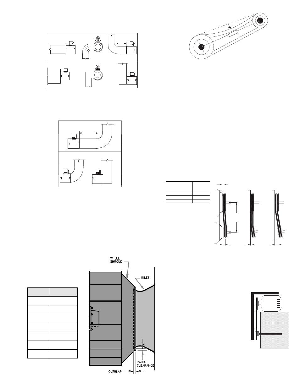 Wheel, Belt, Wheel-to-inlet clearance | Belt and pulley installation | COOK UCIC User Manual | Page 3 / 12